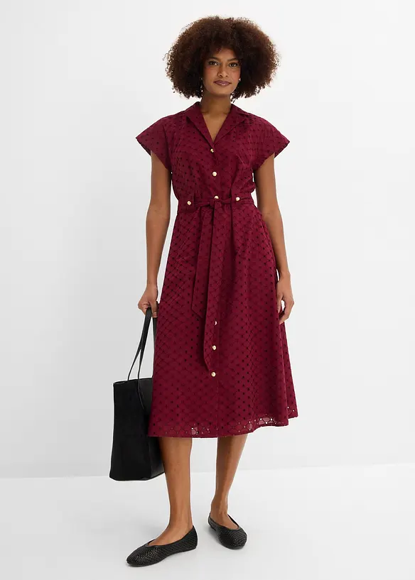 Abito chemisier in pizzo traforato, bonprix