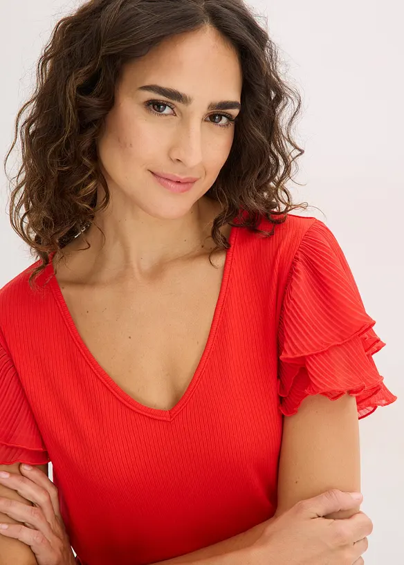 Maglia con volant, bonprix