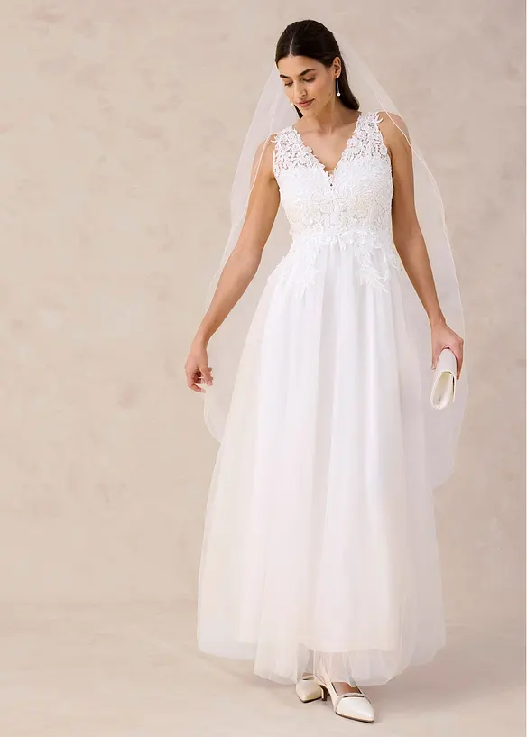 Abito da sposa con tulle e pizzo, bonprix