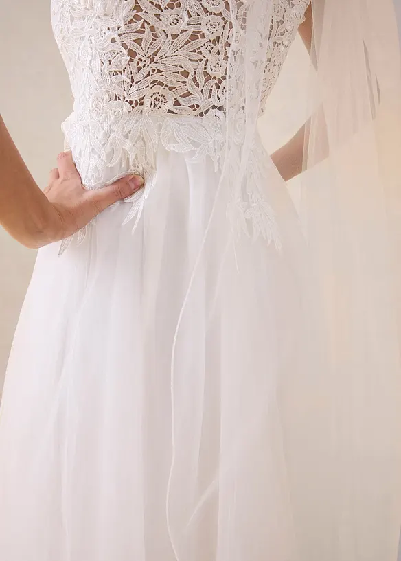 Abito da sposa con tulle e pizzo, bonprix