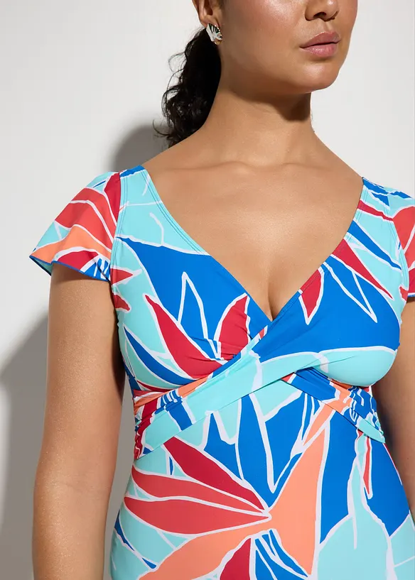 Costume intero leggermente modellante con effetto incrociato, bonprix