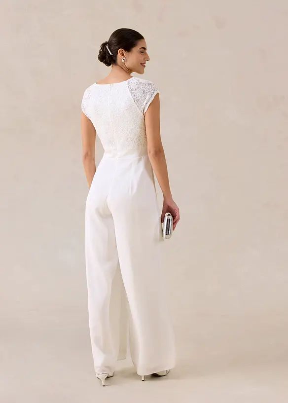 Tuta in fine chiffon con pizzo, bonprix