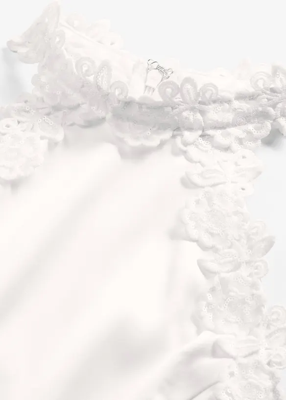 Abito da sposa in satin lucido con pizzo, bonprix