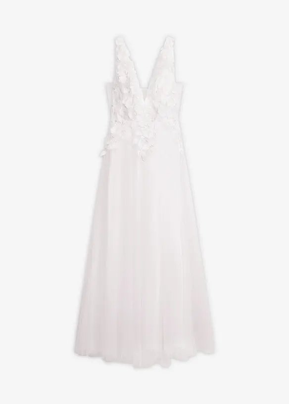 Abito da sposa in tulle delicato con pizzo floreale, bonprix