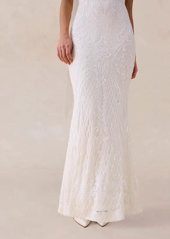 Abito da sposa in tulle delicato con ricami e paillettes, bonprix