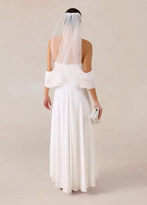 Abito da sposa in fine chifon con drappeggio, bonprix