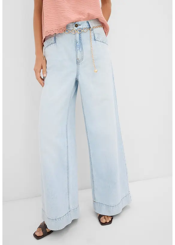 Jeans wide leg, vita alta, bonprix