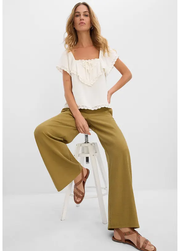 Pantaloni a palazzo in misto viscosa, bonprix