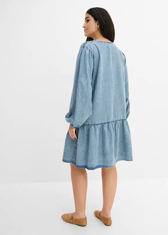 Abito midi disinvolto in misto lino, bonprix