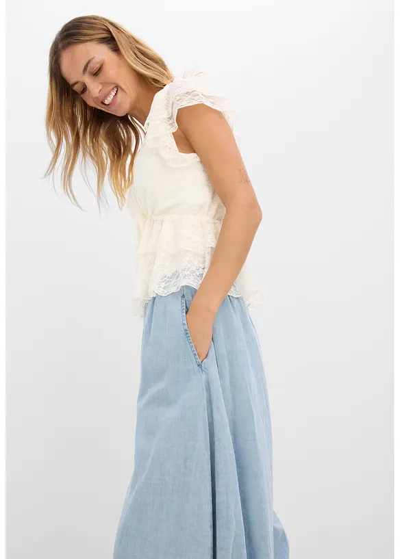 Pantaloni alla turca in misto lino leggero, bonprix