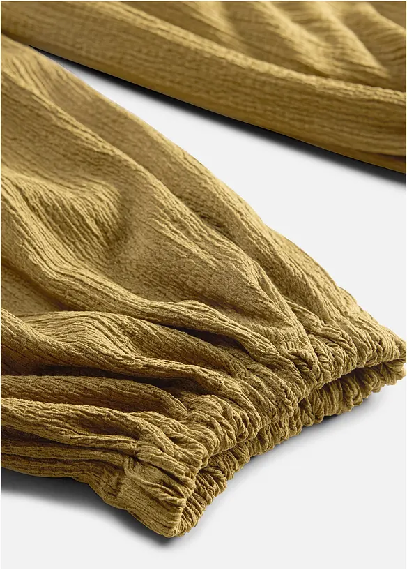 Pantaloni alla turca in cr&ecirc;pe operato, bonprix