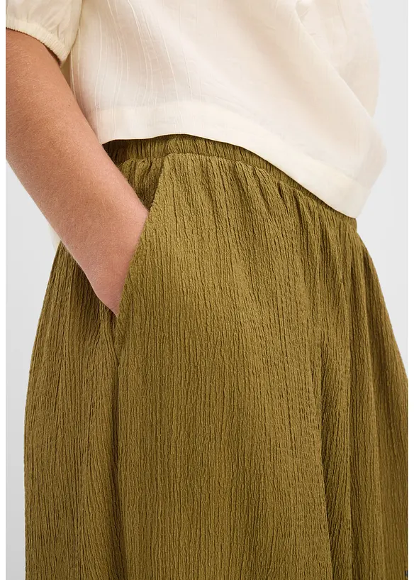 Pantaloni alla turca in cr&ecirc;pe operato, bonprix