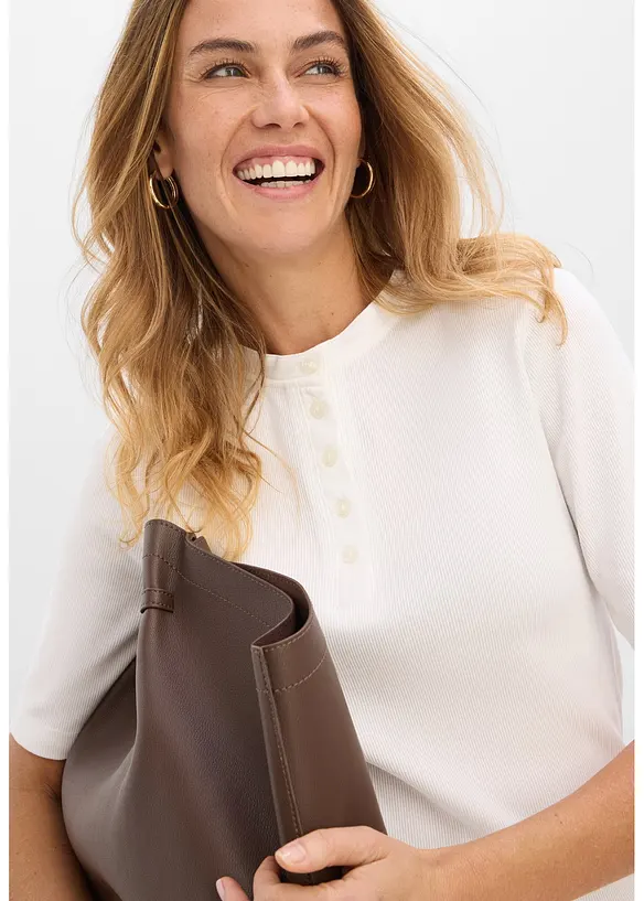 Maglia a costine in puro cotone biologico, bonprix