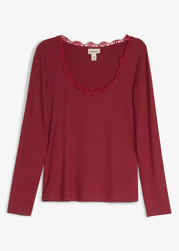 Maglia a maniche lunghe in misto viscosa morbido, bonprix