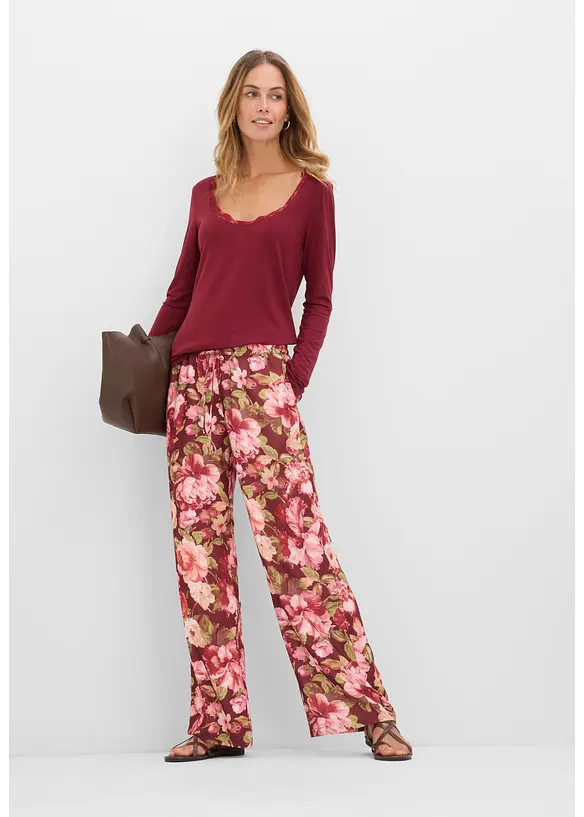 Maglia a maniche lunghe in misto viscosa morbido, bonprix