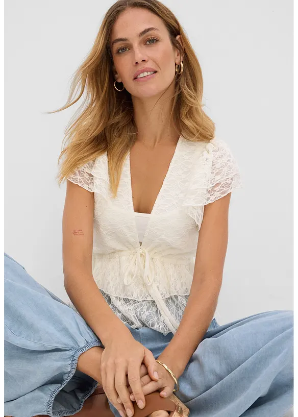 Maglia corta in pizzo, bonprix