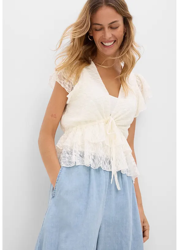 Maglia corta in pizzo, bonprix