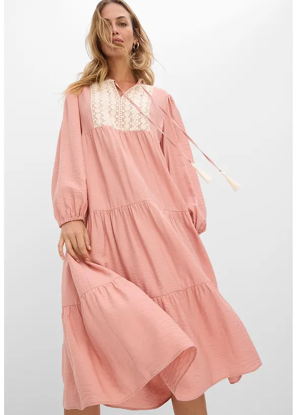 Abito midi in misto viscosa morbido, bonprix