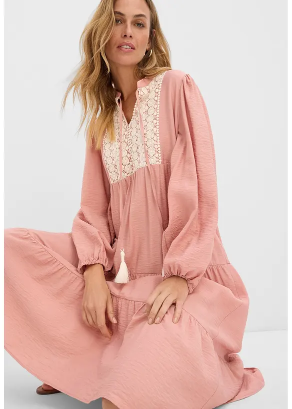 Abito midi in misto viscosa morbido, bonprix