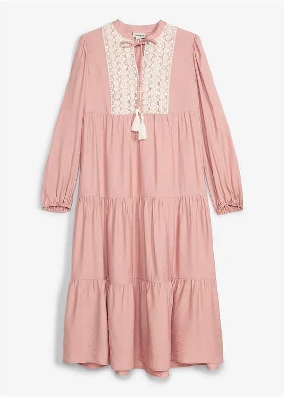 Abito midi in misto viscosa morbido, bonprix