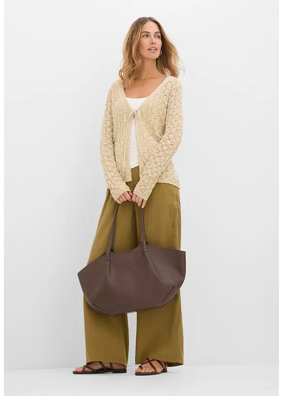 Cardigan traforato in puro cotone, bonprix