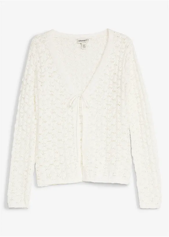 Cardigan traforato in puro cotone, bonprix