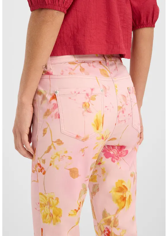 Pantaloni elasticizzati in fantasia floreale, bonprix
