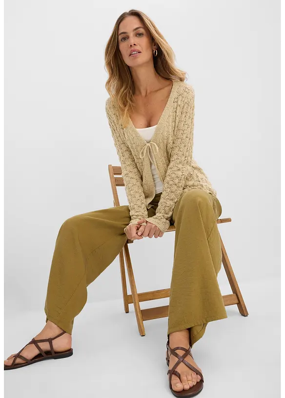 Cardigan traforato in puro cotone, bonprix