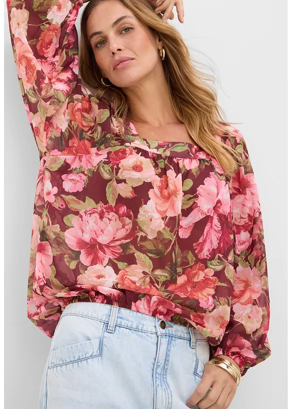 Blusa con fondo a palloncino, bonprix