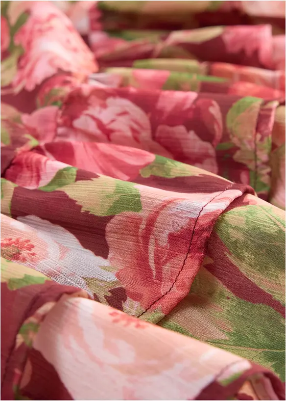 Blusa di chiffon con volant, bonprix