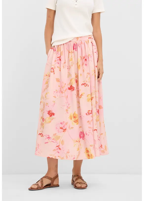 Gonna lunga in cr&ecirc;pe leggero, bonprix