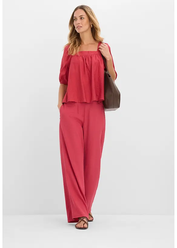 Blusa in crinkle operato, bonprix