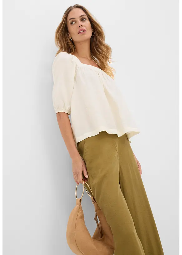 Blusa in crinkle operato, bonprix