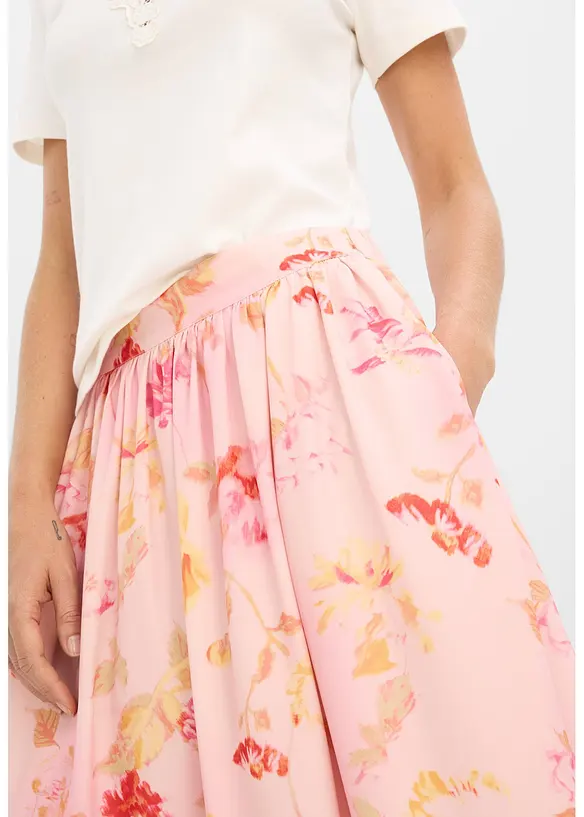 Gonna lunga in cr&ecirc;pe leggero, bonprix