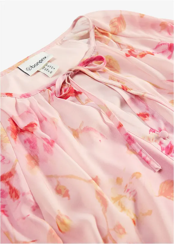 Blusa in chiffon con laccetti da annodare, bonprix