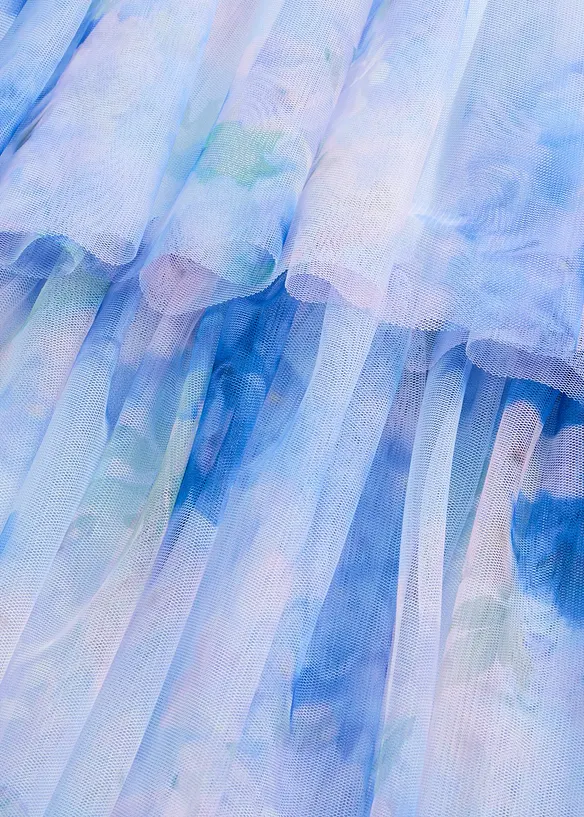 Abito midi in tulle fine con volant, bonprix