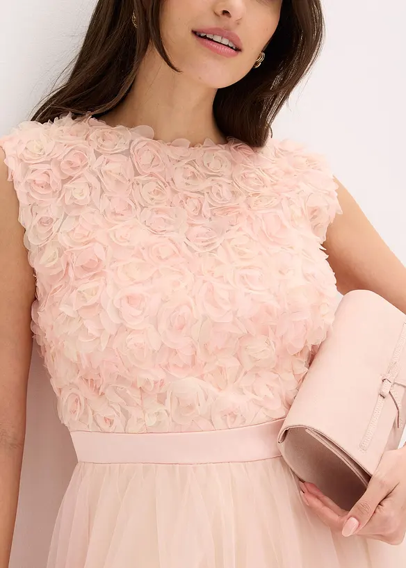 Abito da sera in tulle delicato con fiori, bonprix