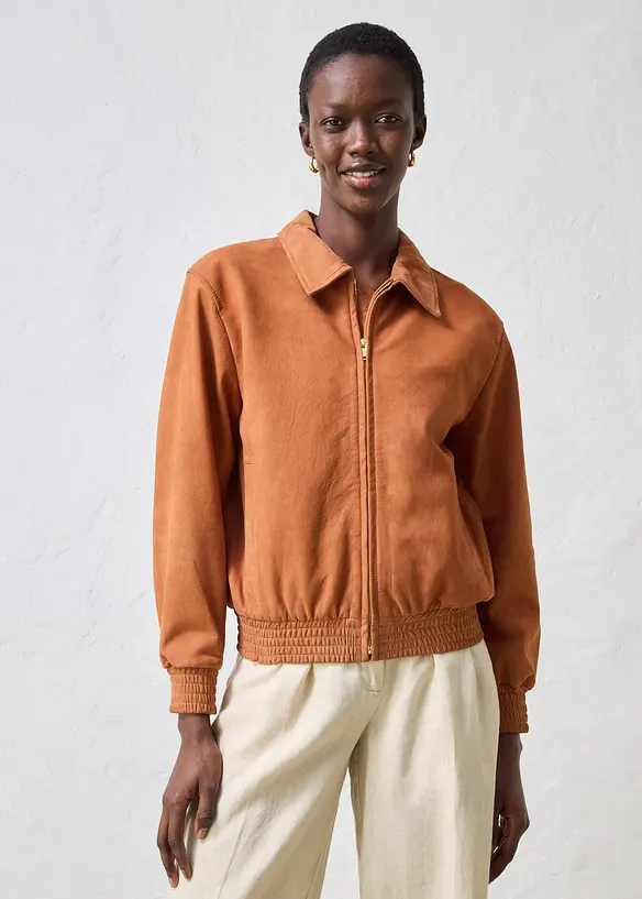 Bomber in pelle scamosciata, bonprix