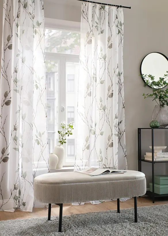 Tenda trasparente in voile leggero (pacco da 1), bonprix