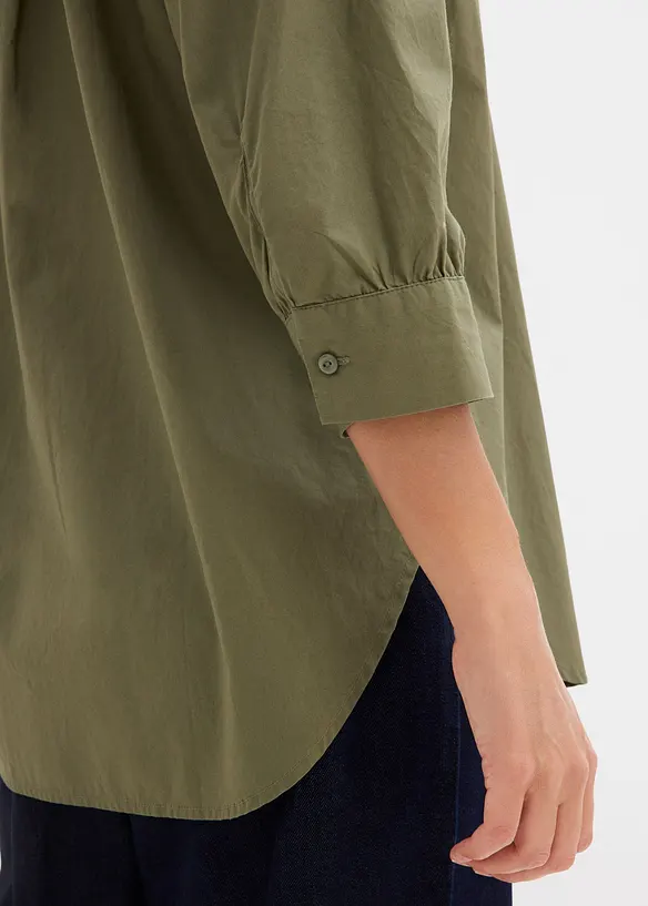 Camicetta oversize in cotone con maniche a 3/4, bonprix