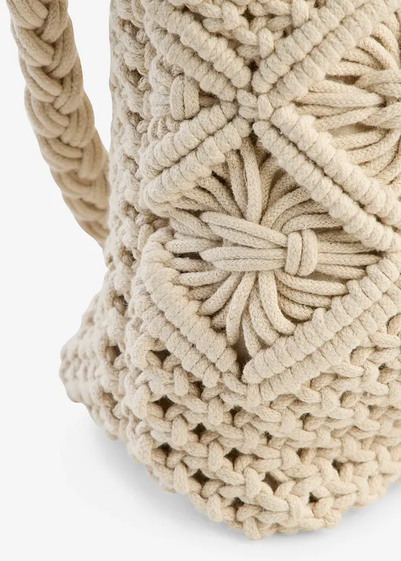 Borsa a tracolla con motivo macram&eacute;, bonprix