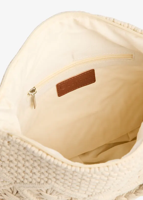 Borsa a tracolla con motivo macram&eacute;, bonprix