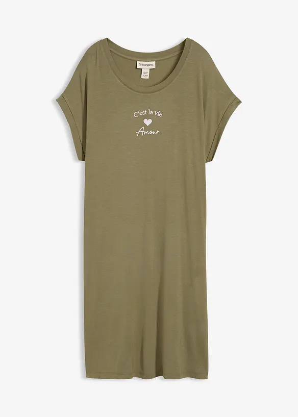 Abito di jersey con ricami in misto viscosa e elastan, bonprix