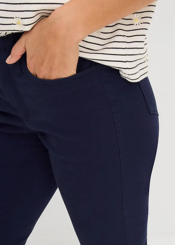 Pantaloni capri con vita comoda, bonprix