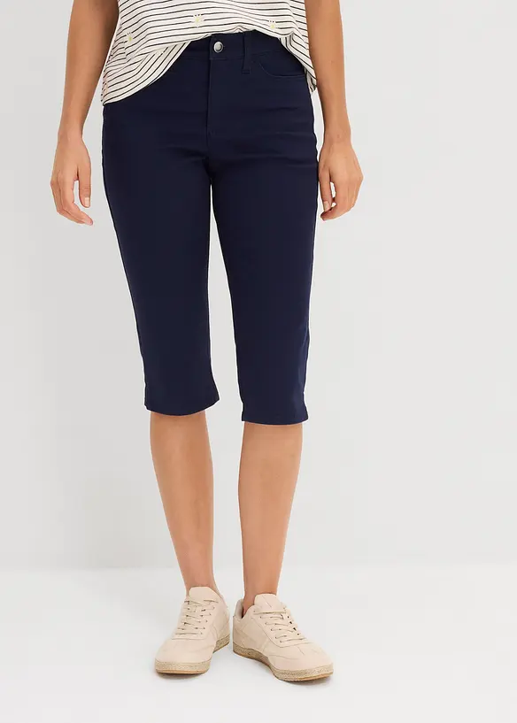 Pantaloni capri con vita comoda, bonprix