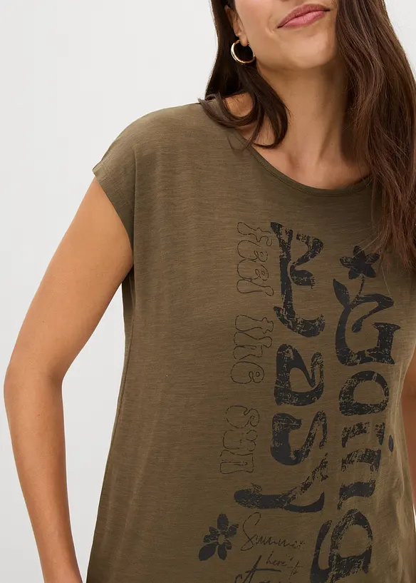 Maglia lunga in puro cotone biologico, bonprix
