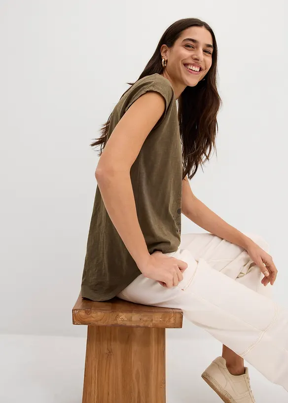 Maglia lunga in puro cotone biologico, bonprix