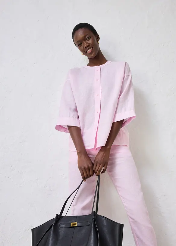 Camicetta oversize in puro lino, bonprix