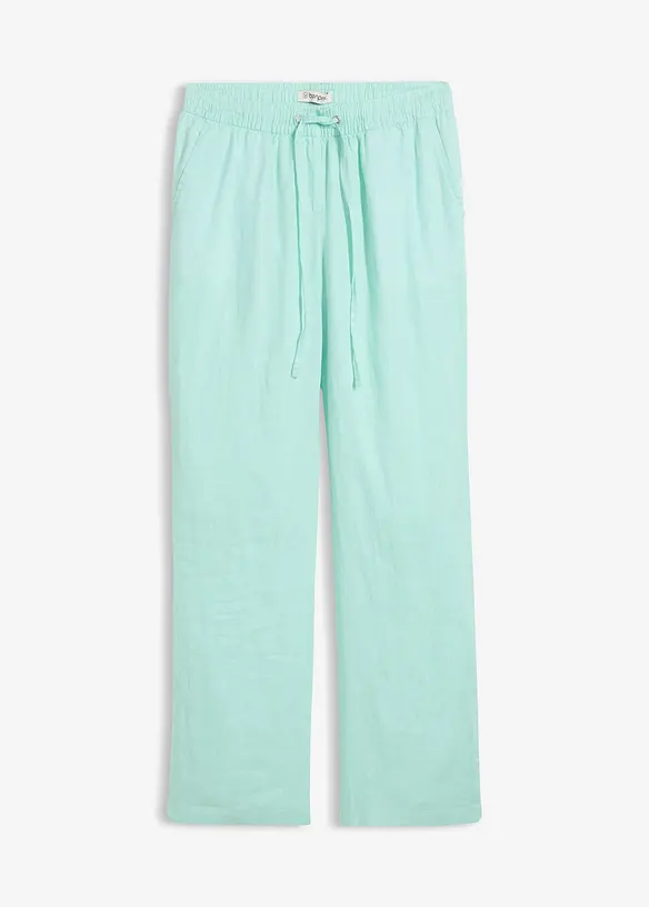 Pantaloni con elastico in vita in puro lino, bonprix