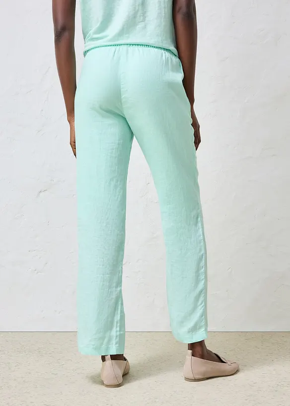 Pantaloni con elastico in vita in puro lino, bonprix